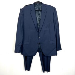Lauren Ralph Lauren Wool Blend Navy Suit Jacket 48R Pants 44x30 Men's